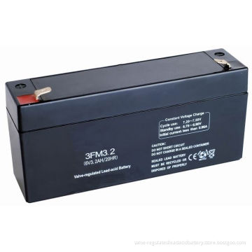 6v 3.2ah Sealed Valve Regulated Lead Acid Battery 3fm3.2 For Safety Device &amp; Alarm Monitoring